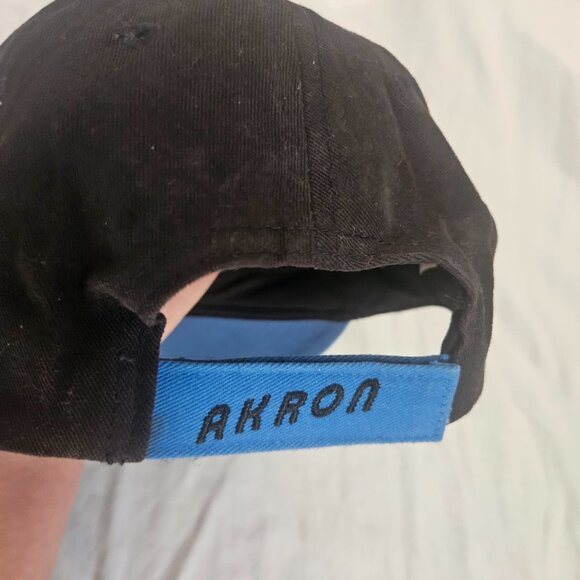 Kids Akron Rubberducks Baseball Cap Minor League Black with Blue Brim - Picture 6 of 6